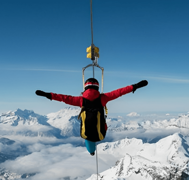 Zipline activity in Nendaz