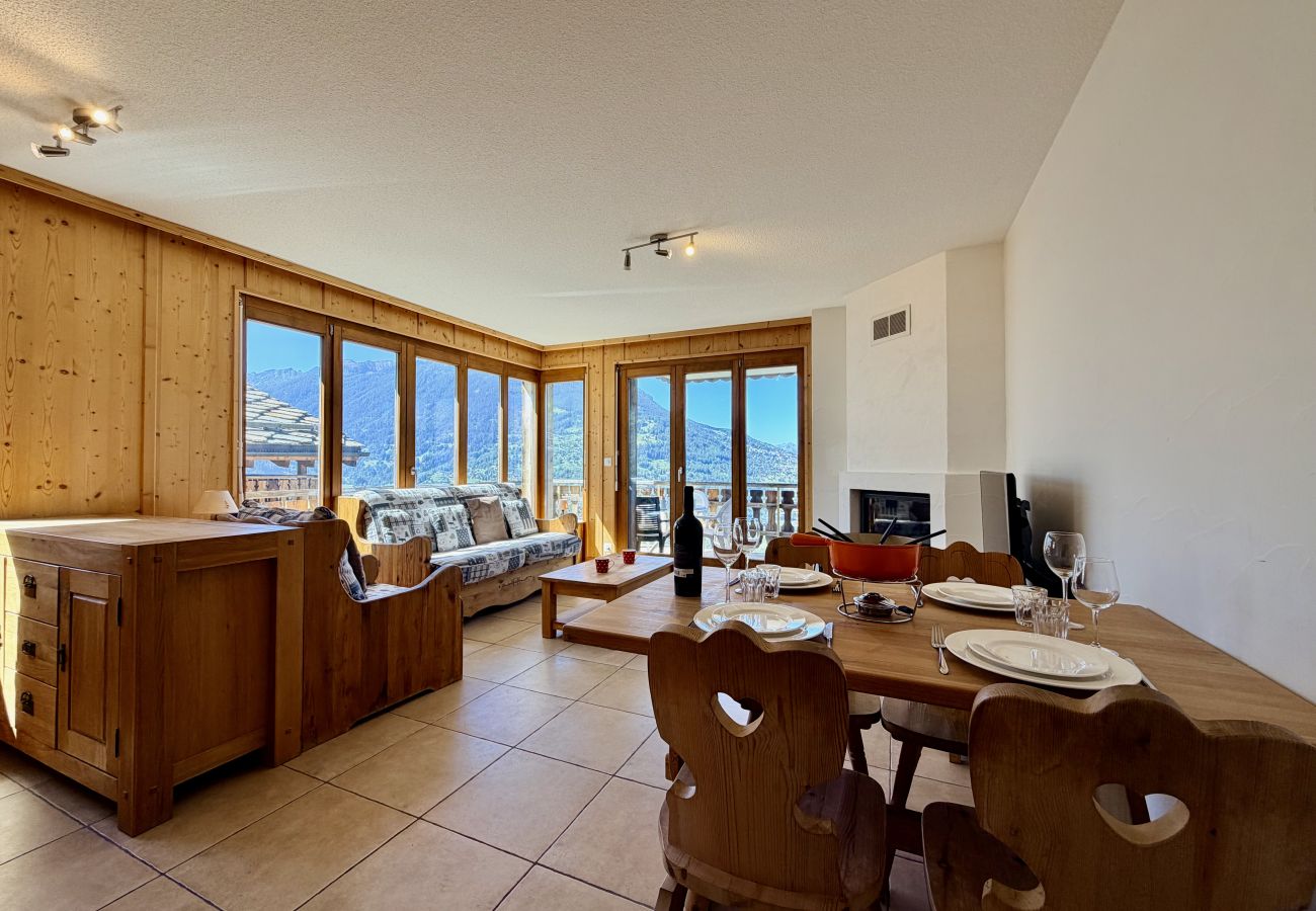 Wohnzimmer Apartment Balcons du Soleil Y3 322 in Veysonnaz, Schweiz