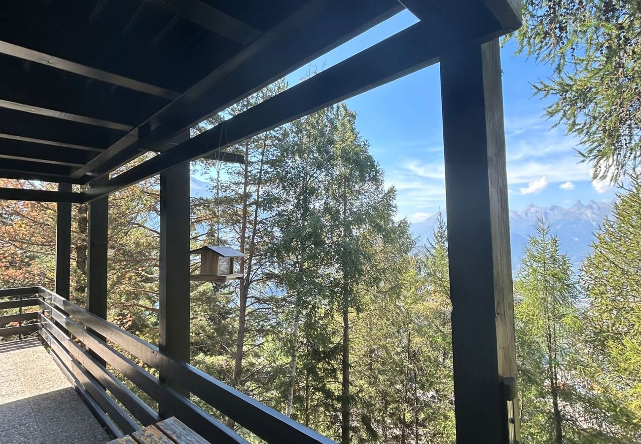 Versteck-Chalet-Balkon in Veysonnaz in der Schweiz