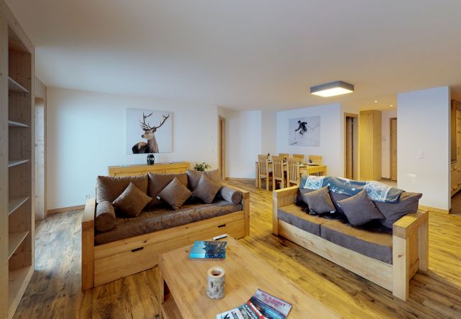 Wohnzimmer 1 Wohnung Les Mayens MA 011 in Veysonnaz in der Schweiz