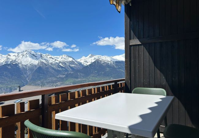 Balkon Wohnung Hortensia H 021, in Veysonnaz in der Schweiz 