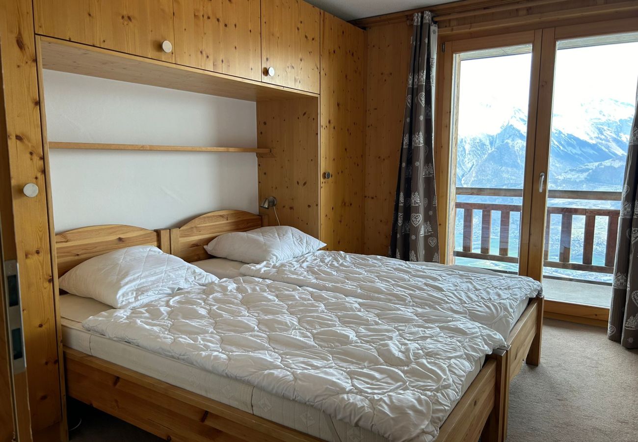 Schlafzimmer Apartment Plein Ciel VA 041, in Veysonnaz in der Schweiz