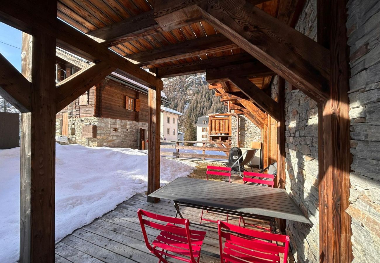 Terrasse Wohnung Polaris 1 004 in Zinal in der Schweiz