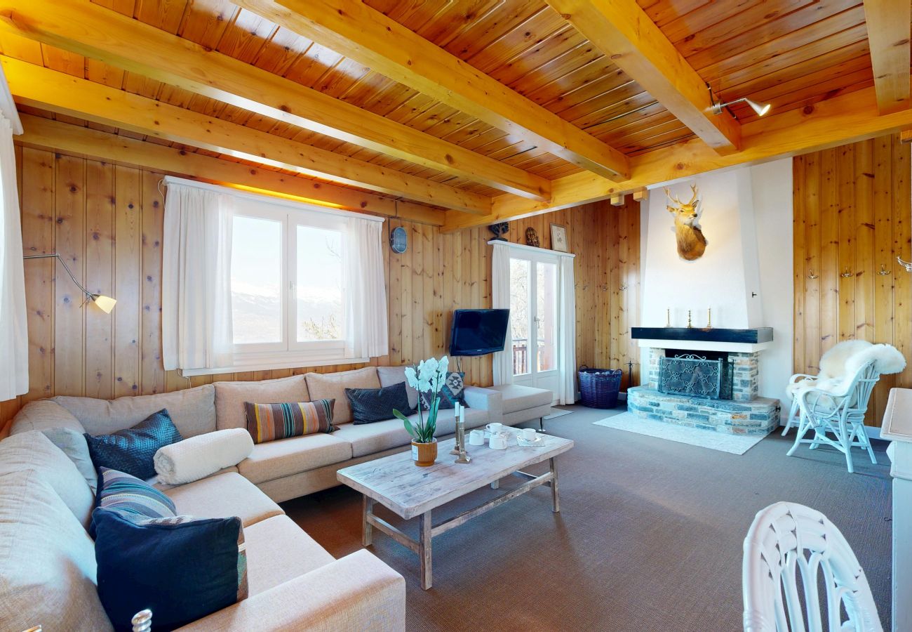 Wohnzimmer Chalet Fontannets 002 in Salins, Schweiz