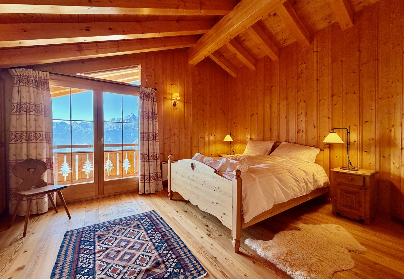 Schlafzimmer Chalet Chèvre d'Or in Veysonnaz, Schweiz