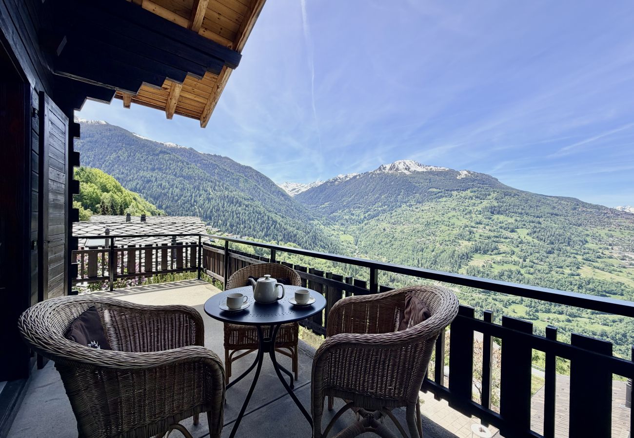 Balkon Chalet Eanta in Veysonnaz, Zwitserland