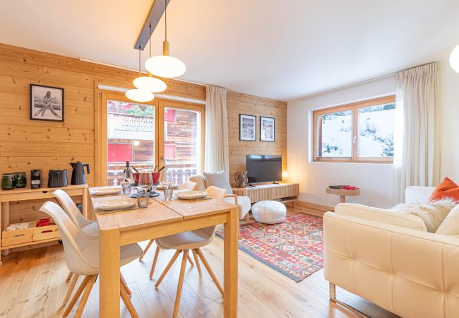 Woonkamer – Appartement Pracondu 1 407 in Haute-Nendaz, Zwitserland