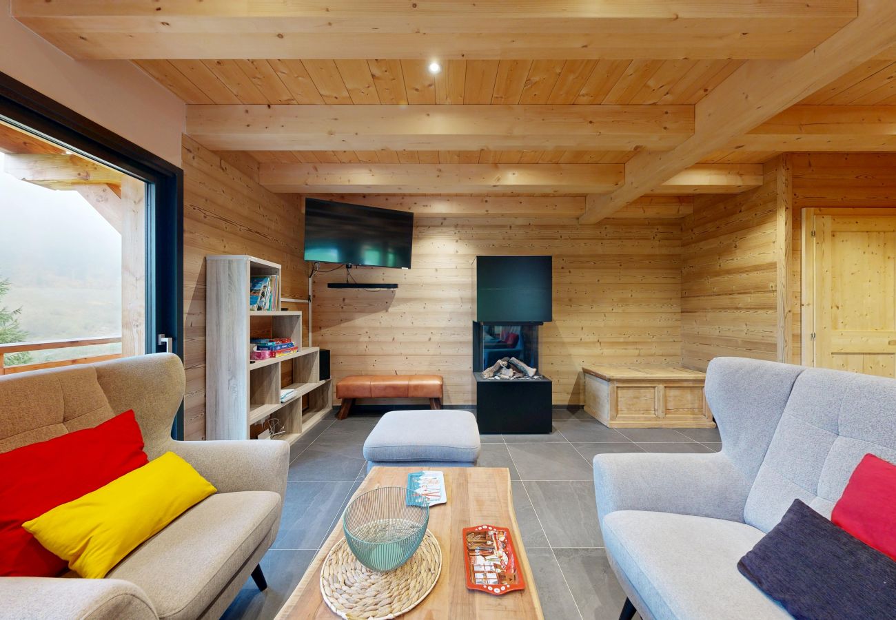 Woonkamer chalet La Frenaie
