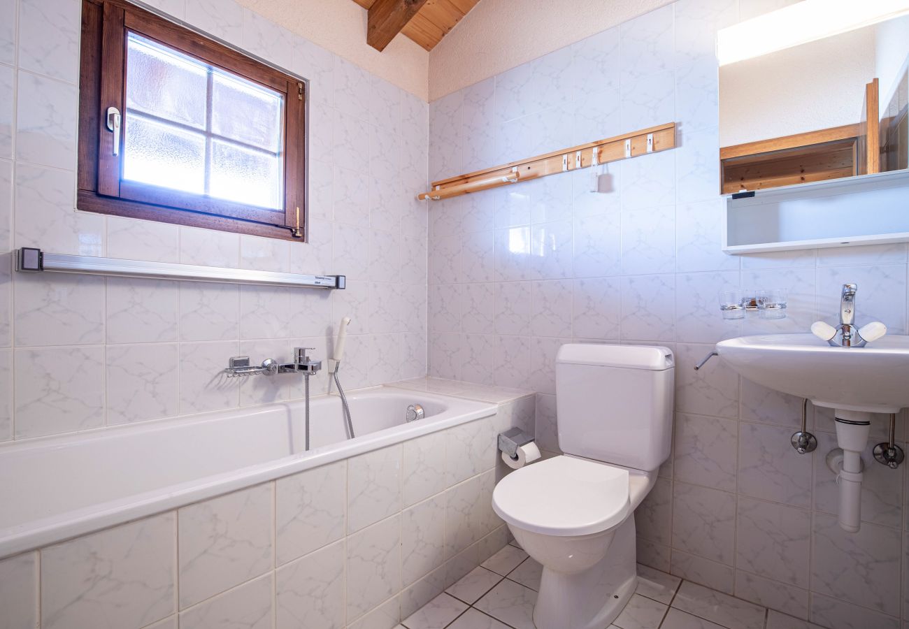 Badkamer Chalet Hibou in Veysonnaz, Zwitserland