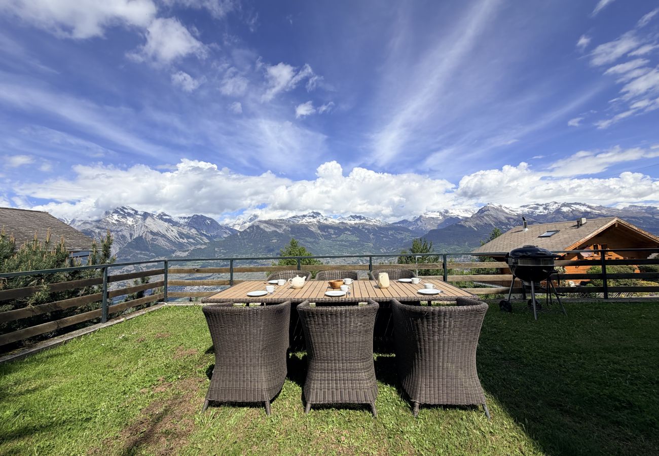 Terrasse Chalet Mont Bijou à Veysonnaz en Suisse