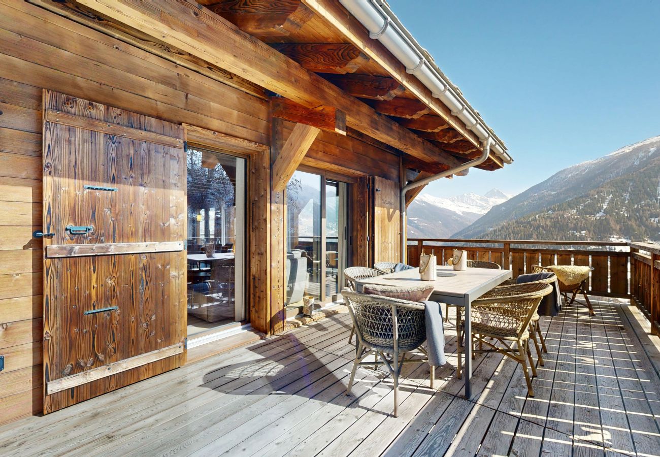 Terrasse Chalet Chalou à Hérémence en Suisse