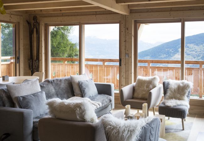 Living room Chalet Touti in Les Masses, Switzerland