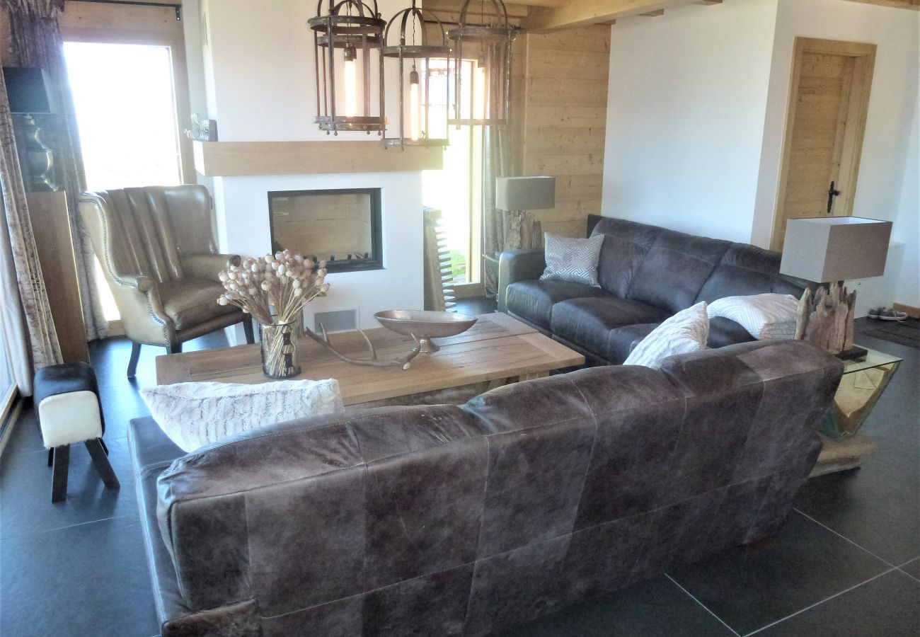 Living room Chalet Adele in Veysonnaz in Switzerland