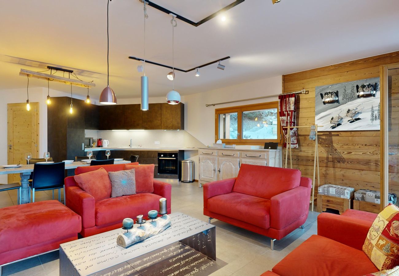 Living room Appartement Crémaillère 201 Centre village Châtel