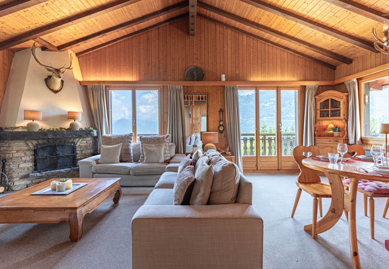 Living Room of Chalet Le Petit Renard in Vex, Switzerland
